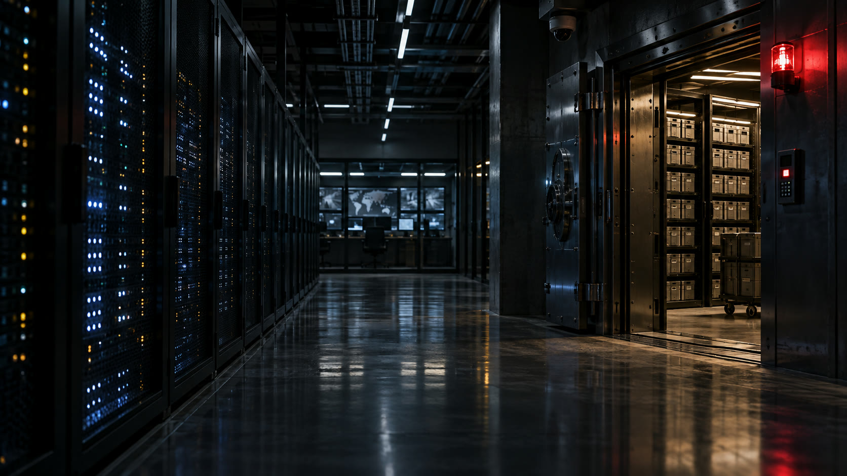 Illustration of a digital archive holding data behind a security boundary